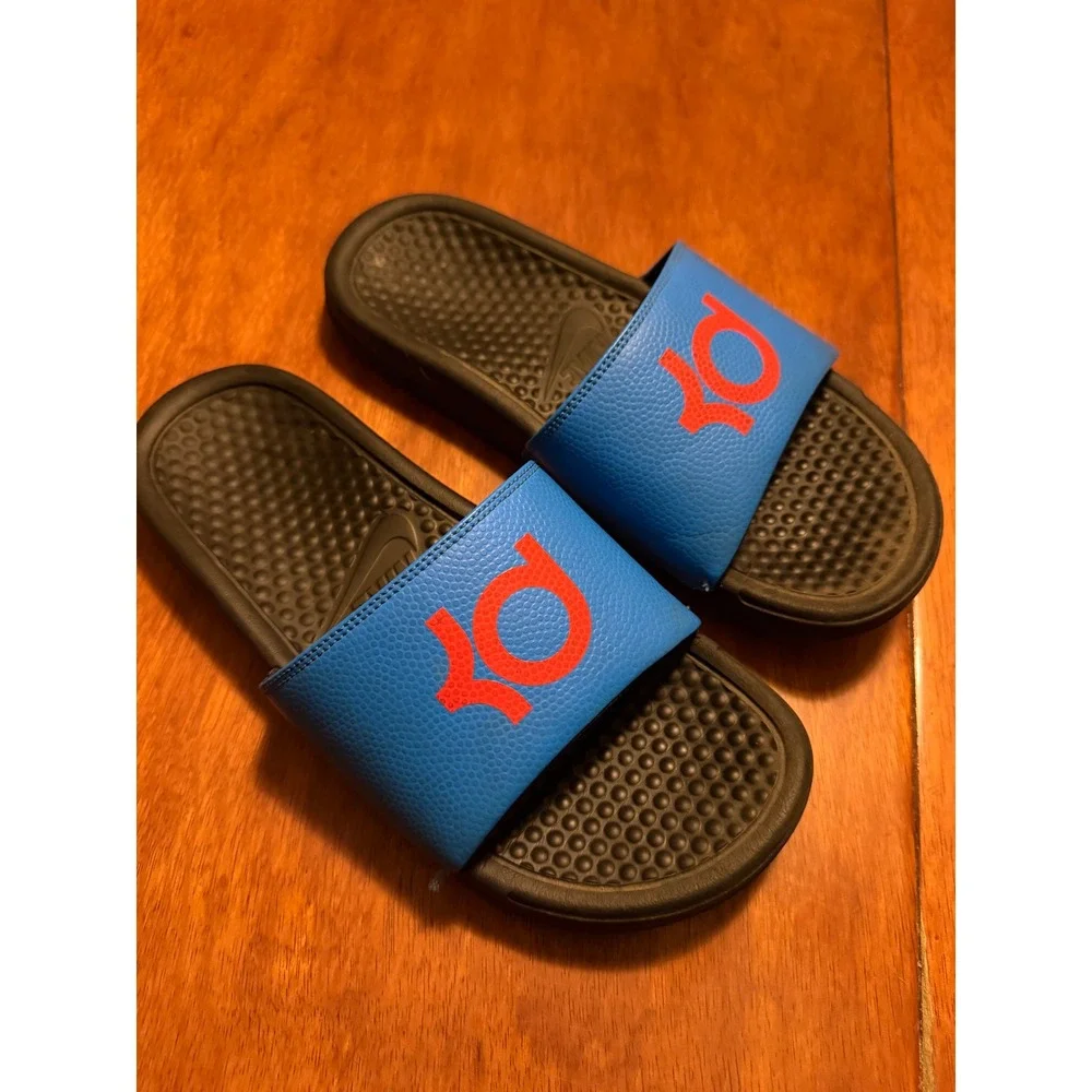 Nike KD Kevin Durant Slide Sandals Blue Orange Black 558538-400 Boys 6Y Mens 6
